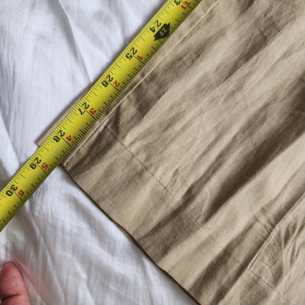 Zara Tan Khaki Linen Blend Wide Leg Pleated High Waisted Trousers Pants NWT - Picture 6 of 7